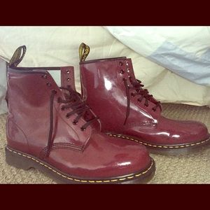 Doc Martens red leather boots size M 11